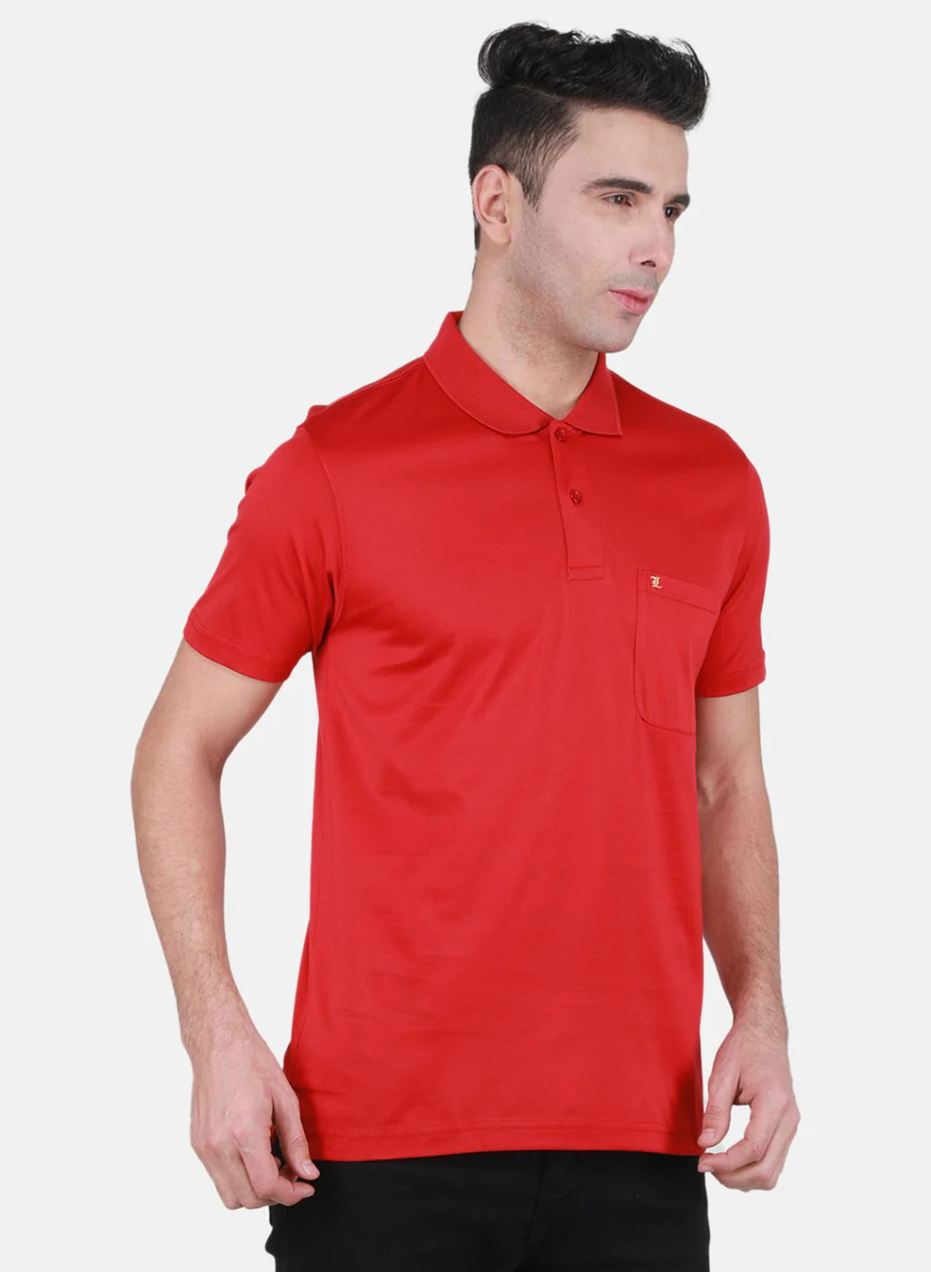 Men Red Solid T-Shirt - Image 6