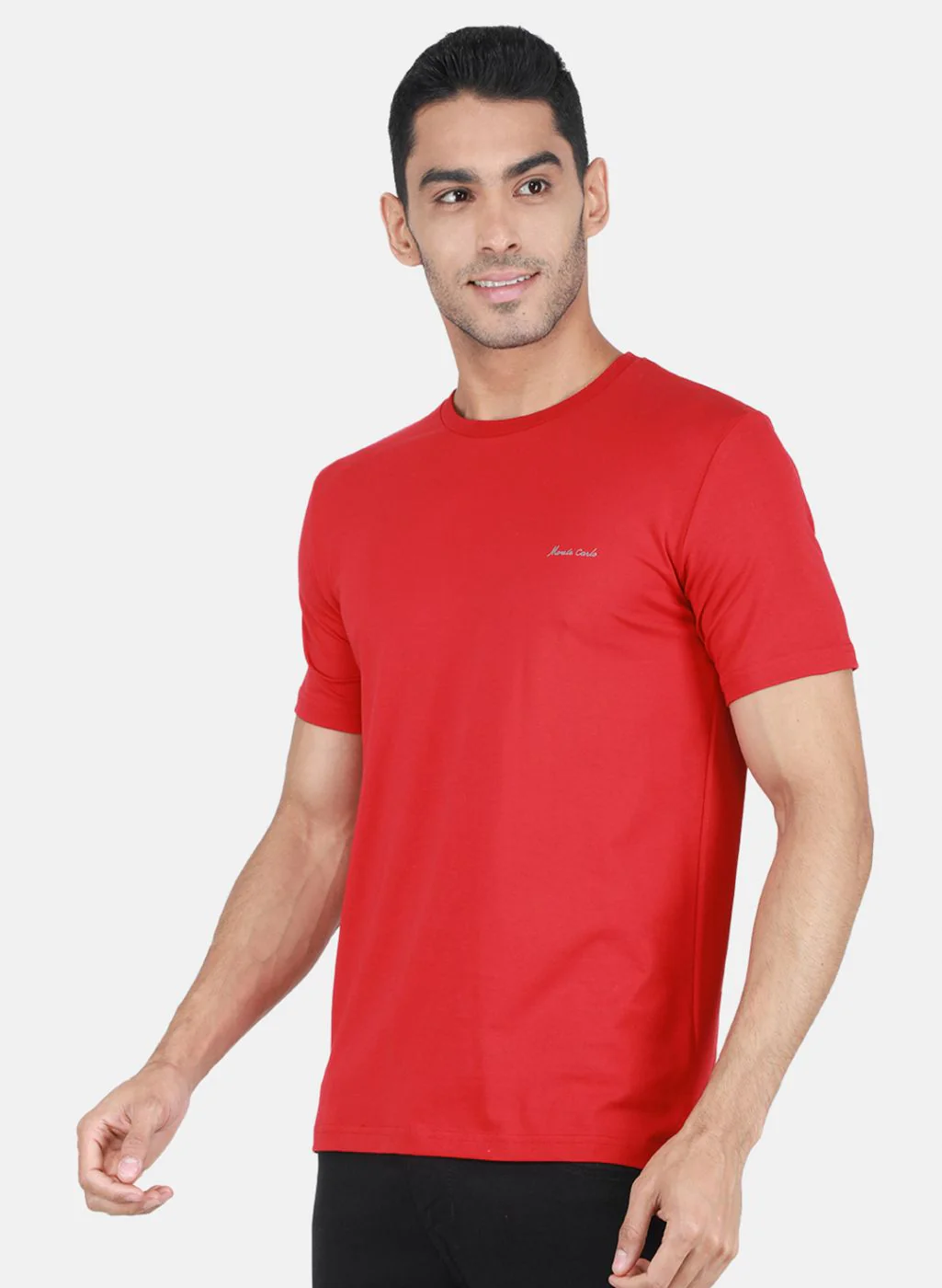 Men Red Solid T-Shirt - Image 2