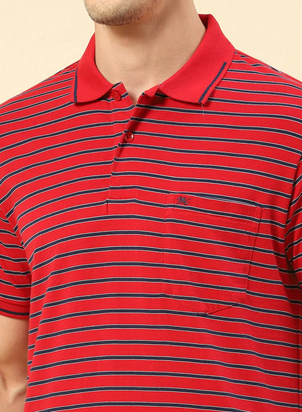 Men Red Stripe T-Shirt - Image 6