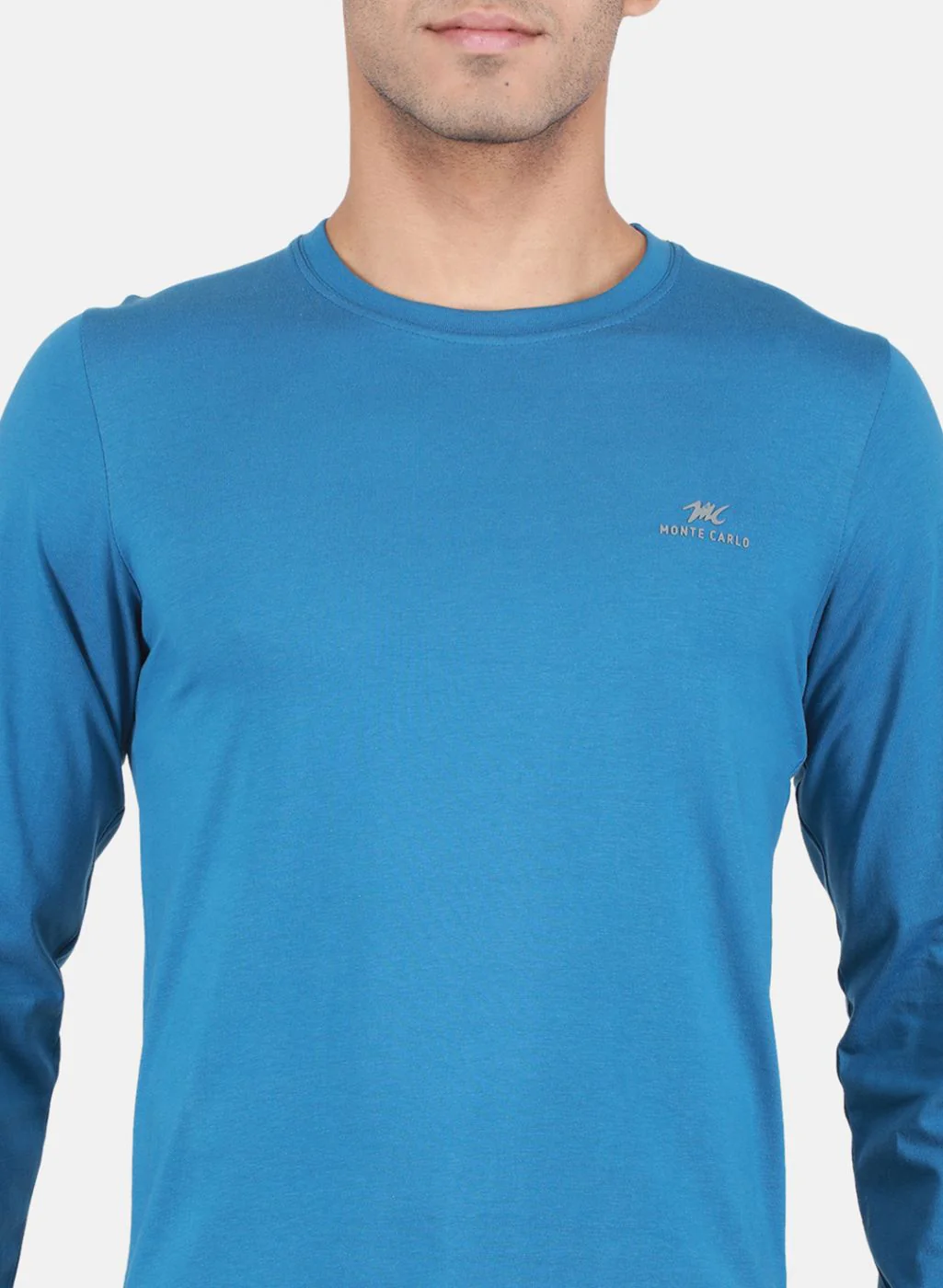 Men Rust Orange & Blue Solid T-Shirt - Image 6