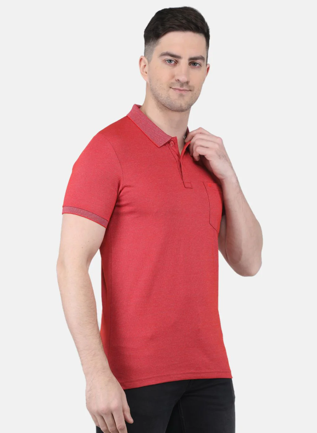 Men Rust Orange Solid T-Shirt - Image 6