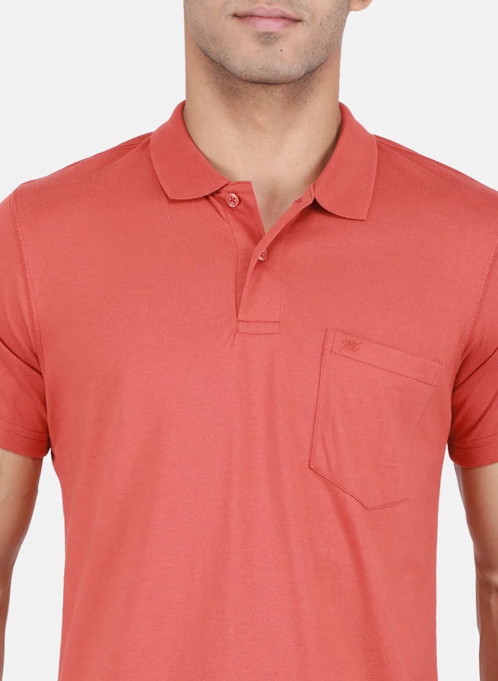 Men Rust Orange Solid T-Shirt - Image 5