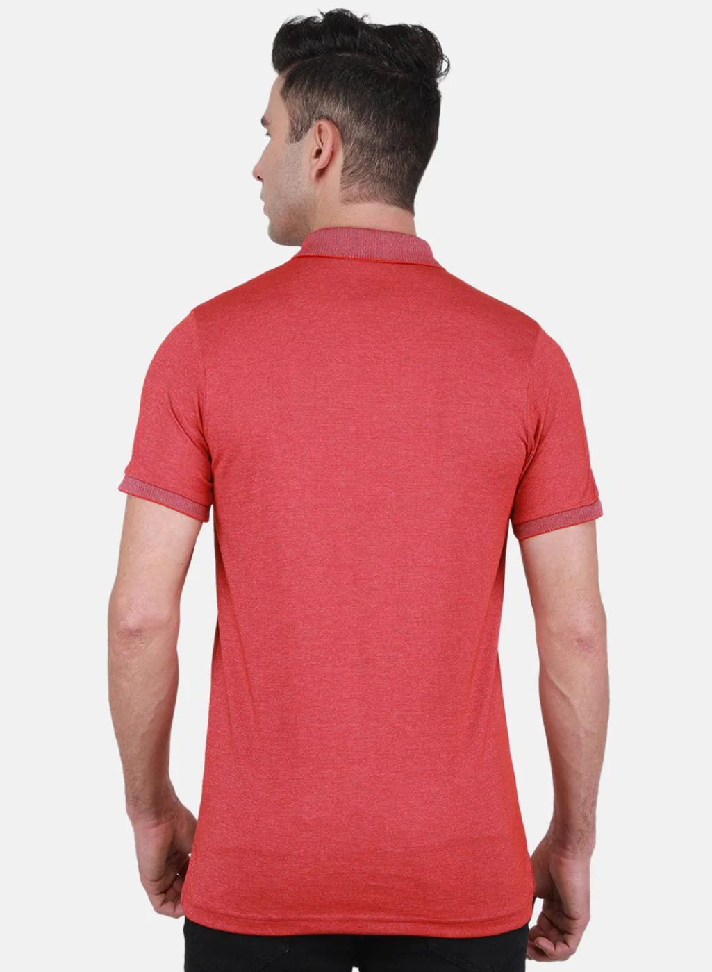 Men Rust Orange Solid T-Shirt - Image 3