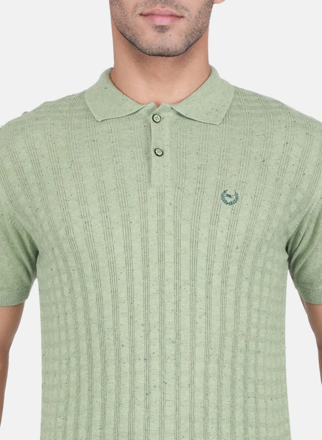 Men Sea Green Solid T-Shirt - Image 5