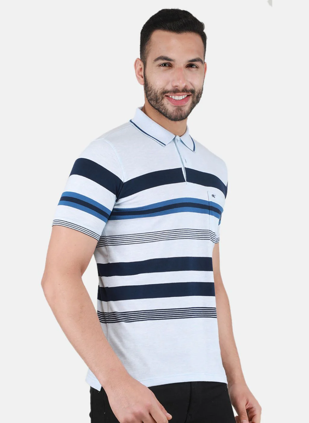 Men Sky Blue Printed T-Shirt - Image 6