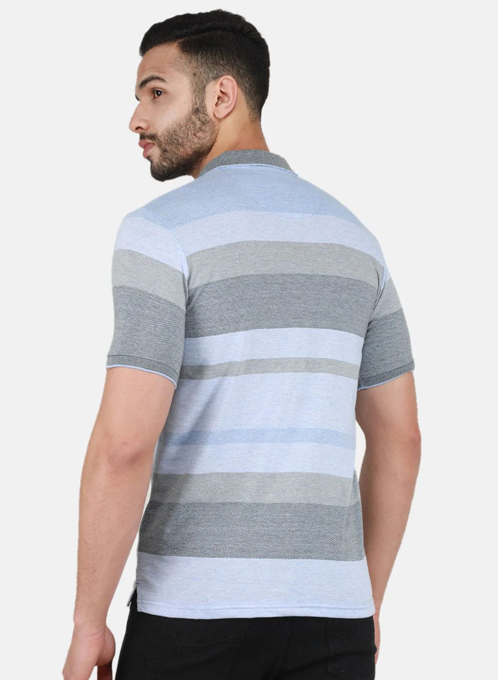 Men Sky Blue Printed T-Shirt - Image 3
