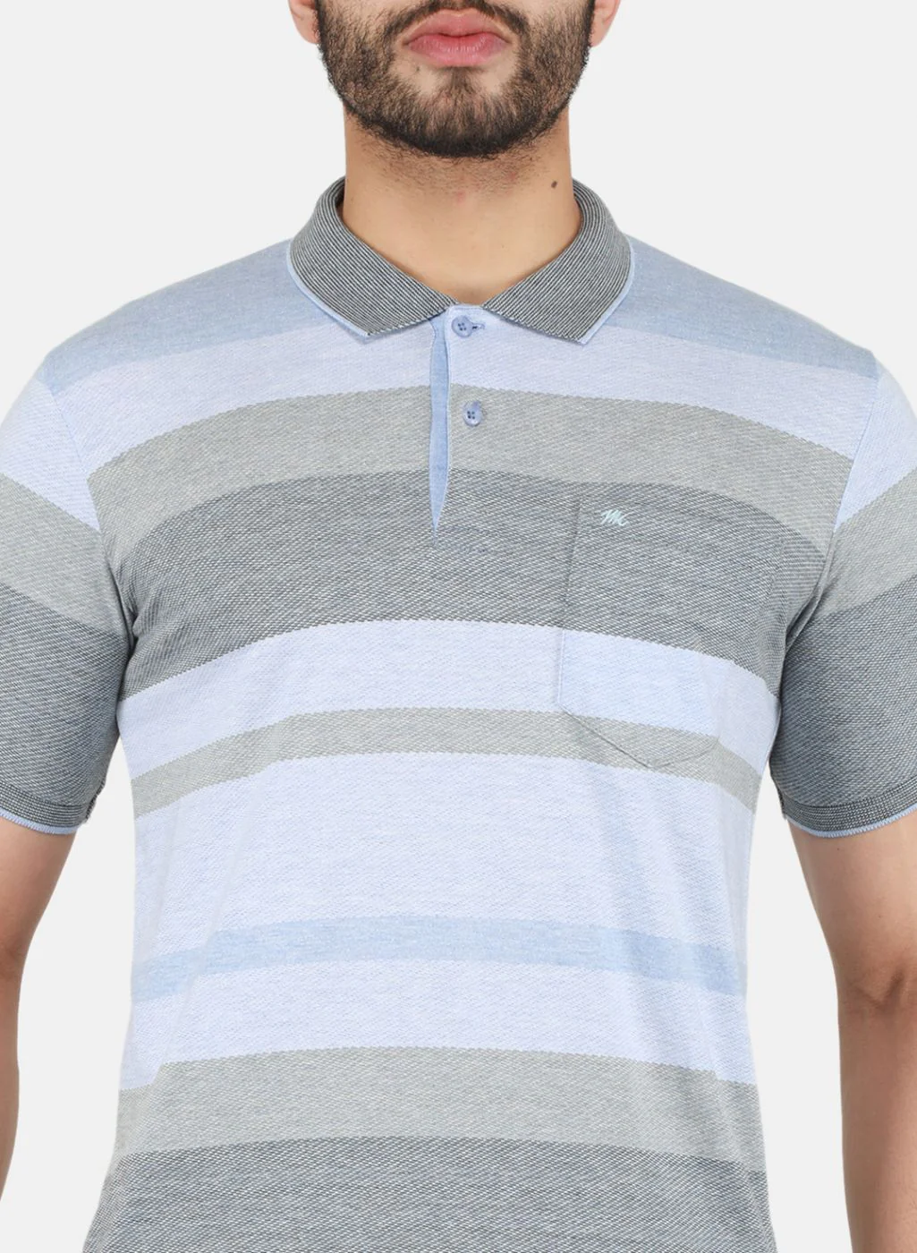 Men Sky Blue Printed T-Shirt - Image 5