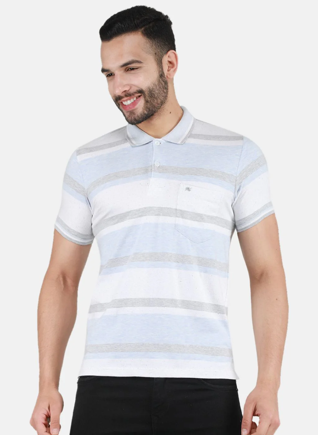 Men Sky Blue Printed T-Shirt