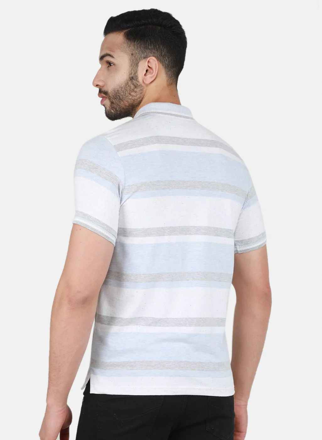 Men Sky Blue Printed T-Shirt - Image 3