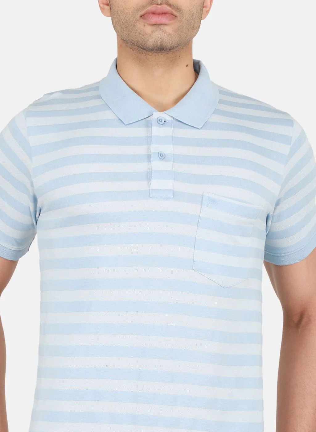Men Sky Blue Printed T-Shirt - Image 5