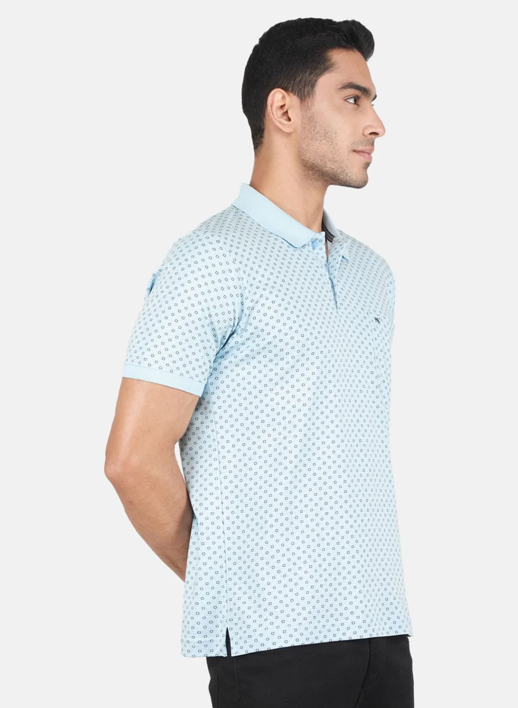 Men Sky Blue Printed T-Shirt - Image 6