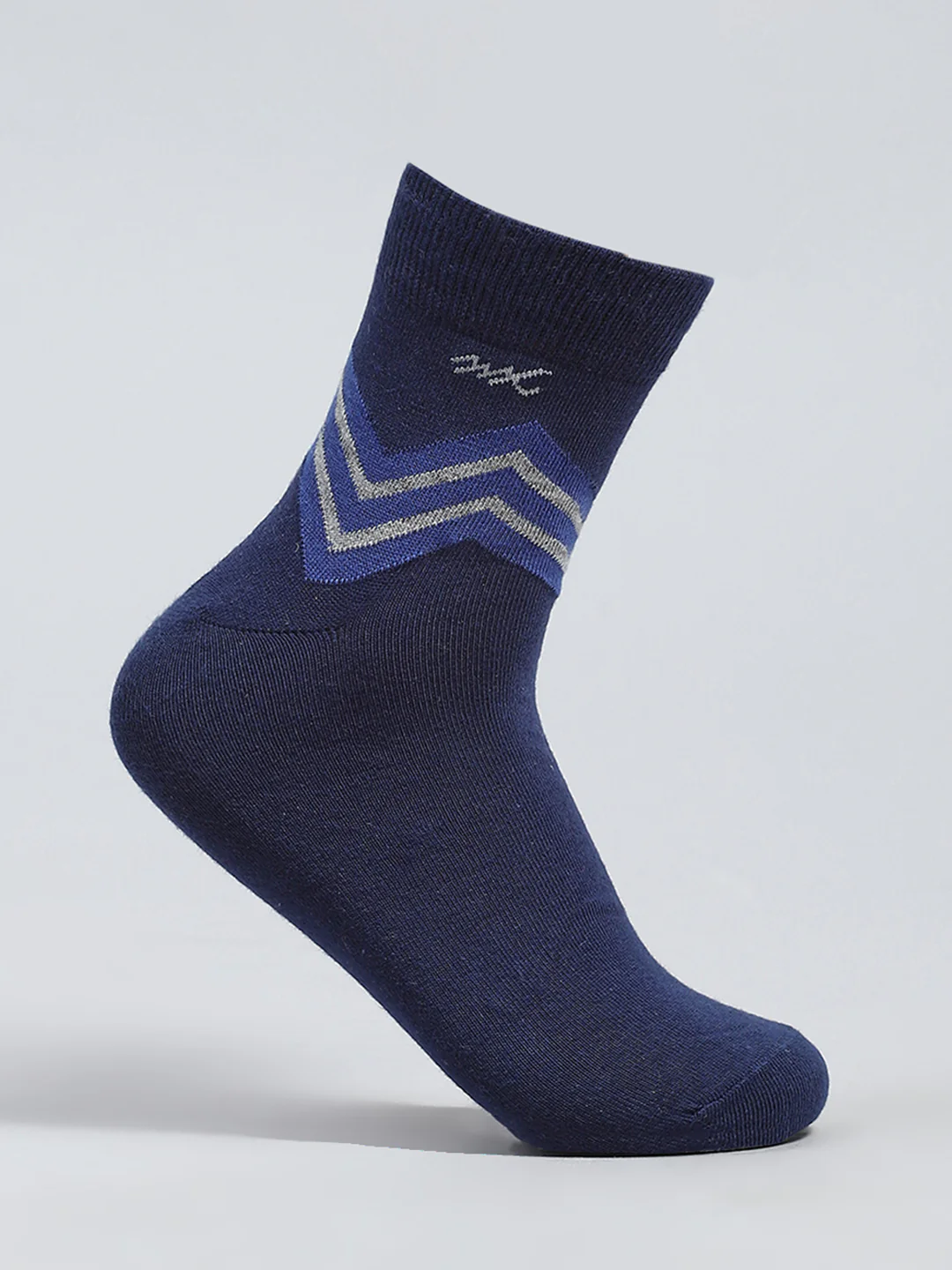 Men Cotton Self Design Mid Calf Length Socks (Pack of 3) - Image 2