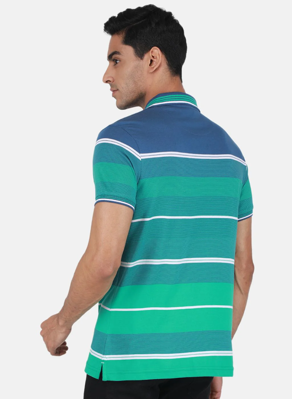 Men Teal Blue Printed T-Shirt - Image 3