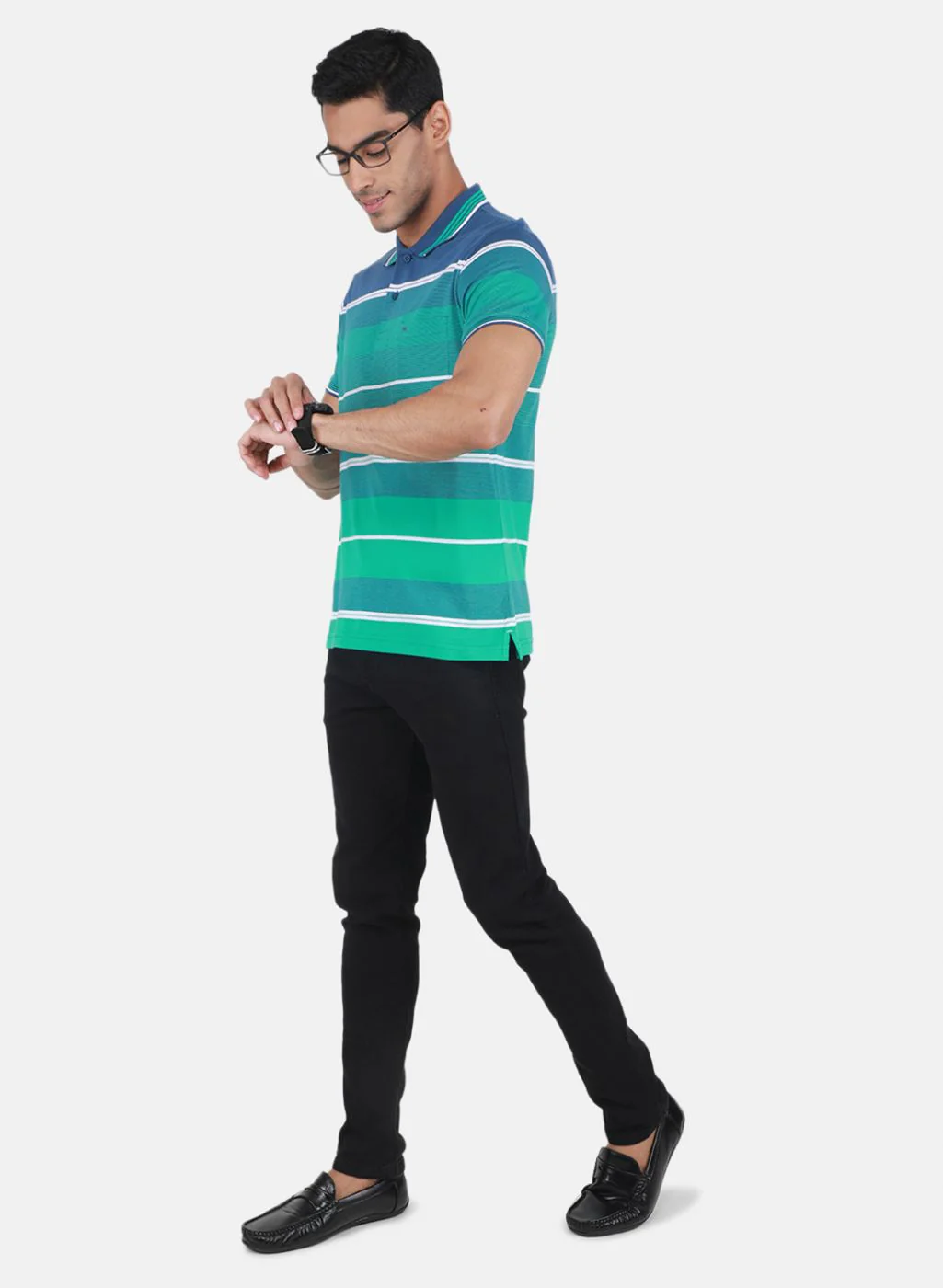 Men Teal Blue Printed T-Shirt - Image 4