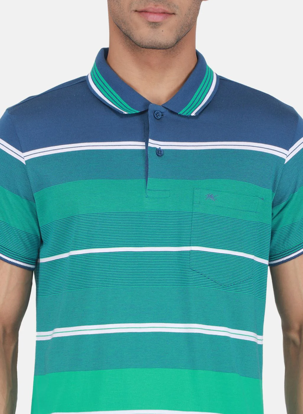 Men Teal Blue Printed T-Shirt - Image 5