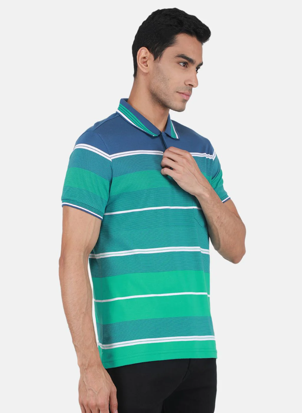 Men Teal Blue Printed T-Shirt - Image 6
