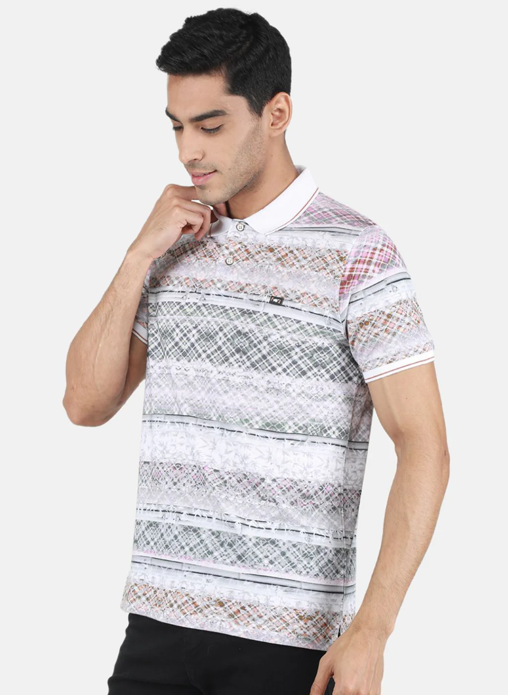 Men White & Brown Printed T-Shirt - Image 2