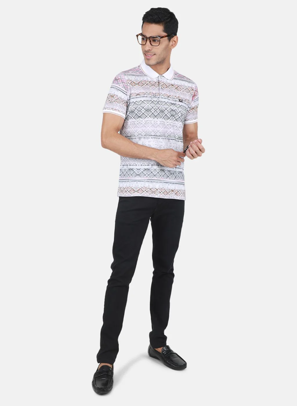 Men White & Brown Printed T-Shirt - Image 4