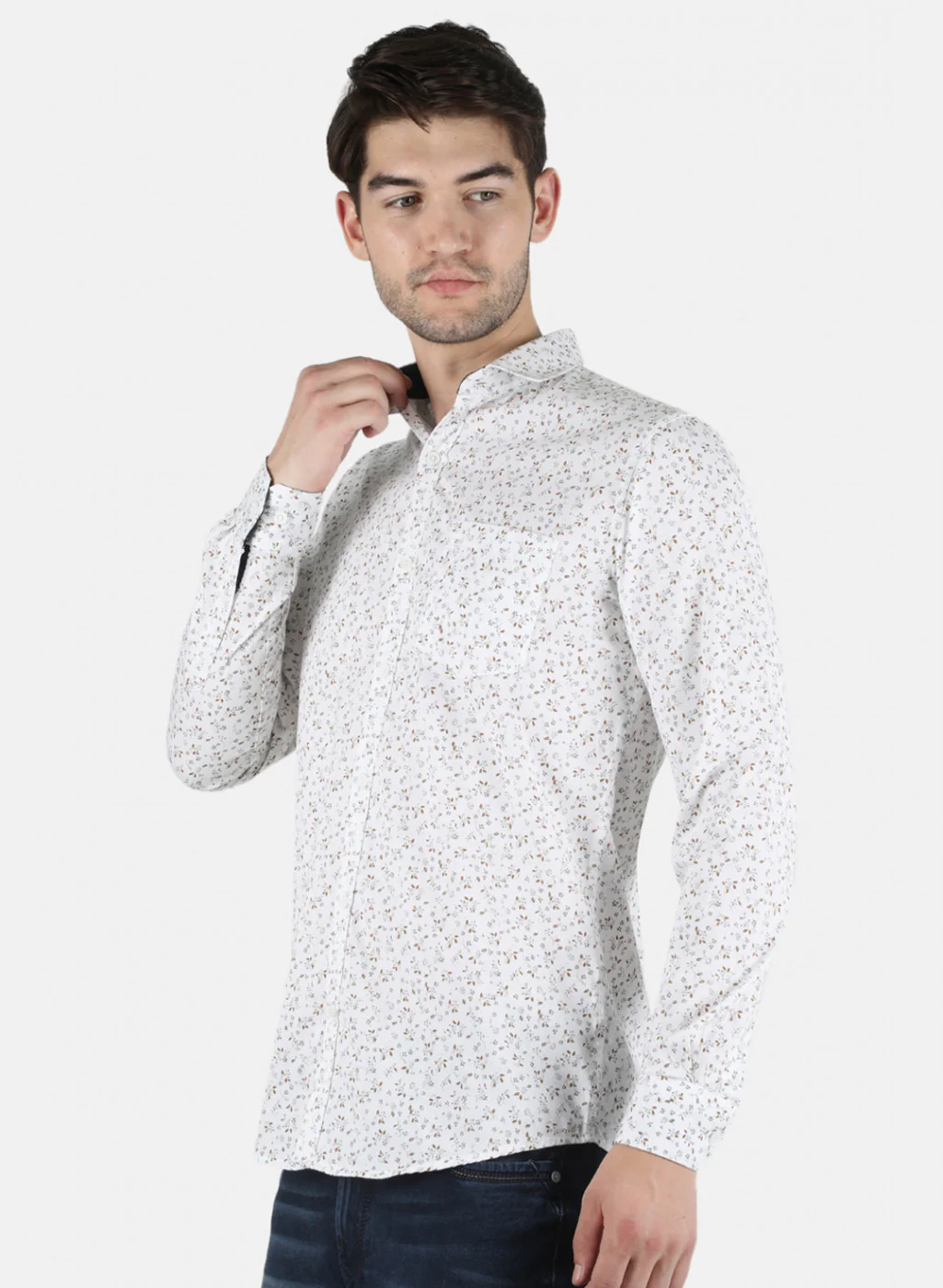 Men White Printed Shirt - Image 2