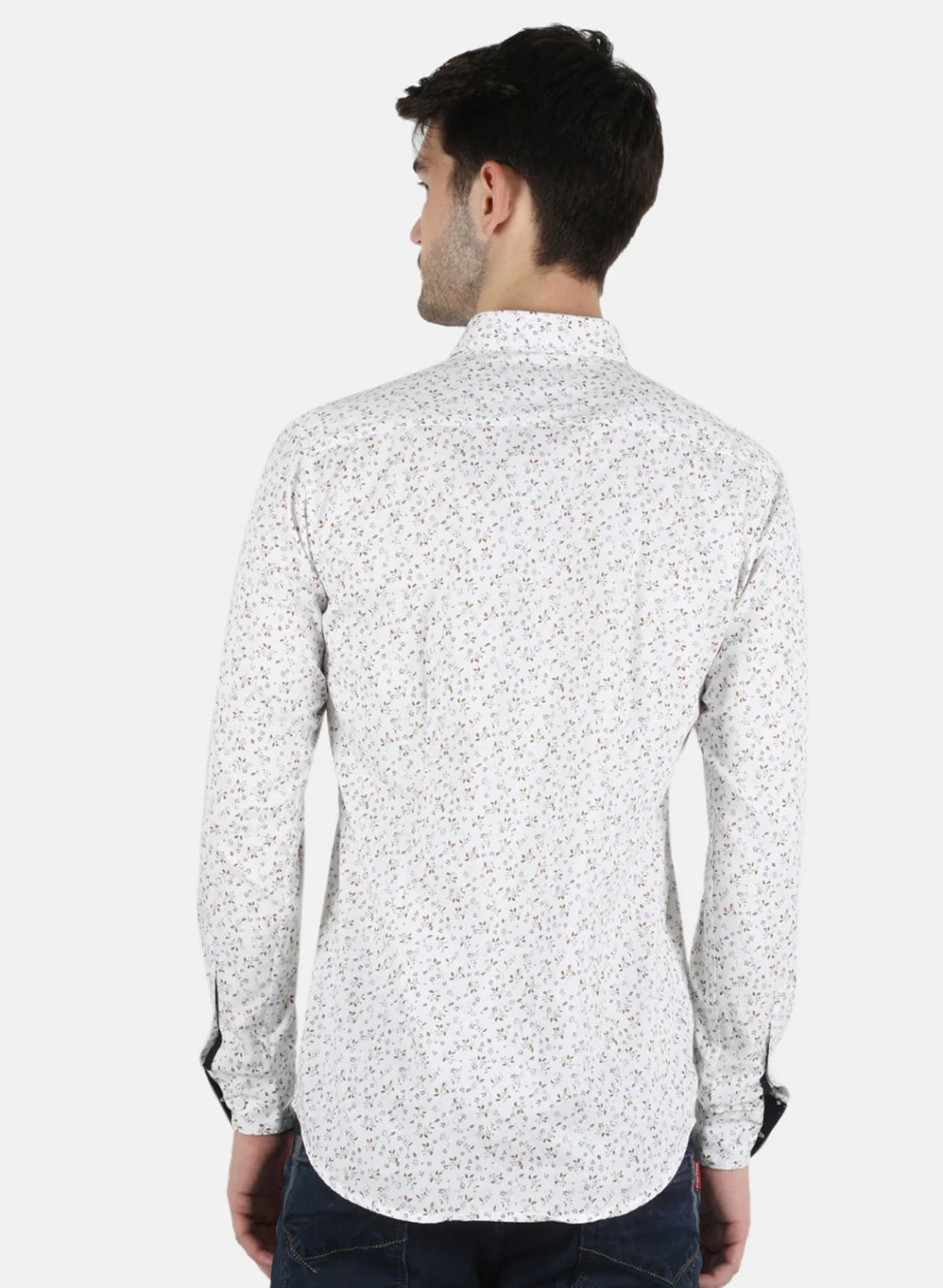 Men White Printed Shirt - Image 3