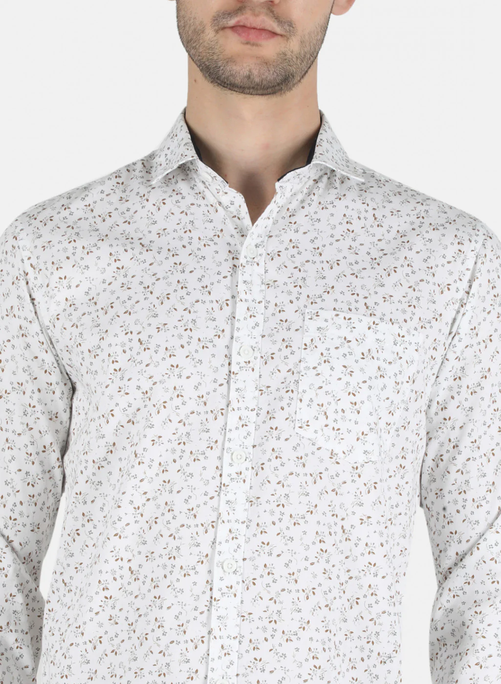 Men White Printed Shirt - Image 5