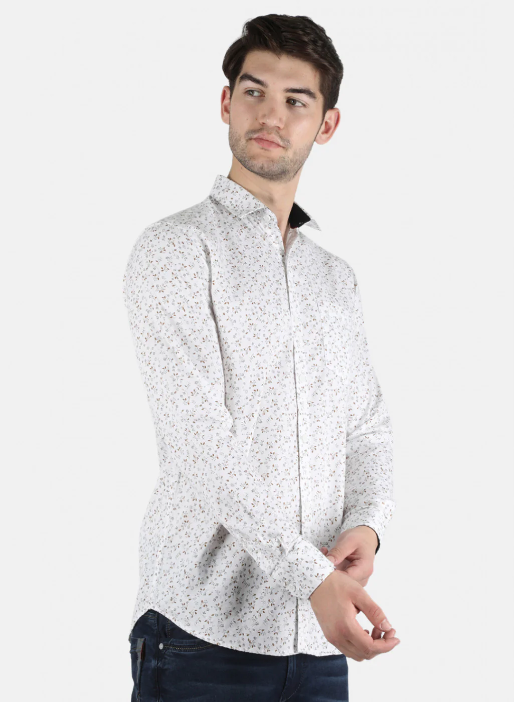Men White Printed Shirt - Image 6