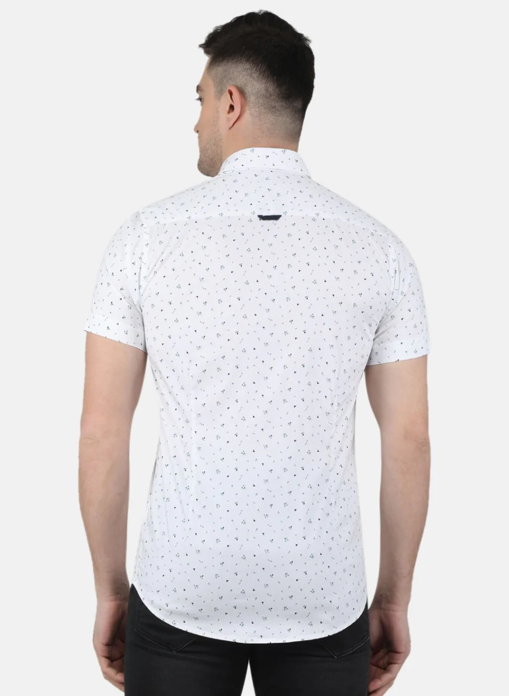 Men White Printed Shirt - Image 3