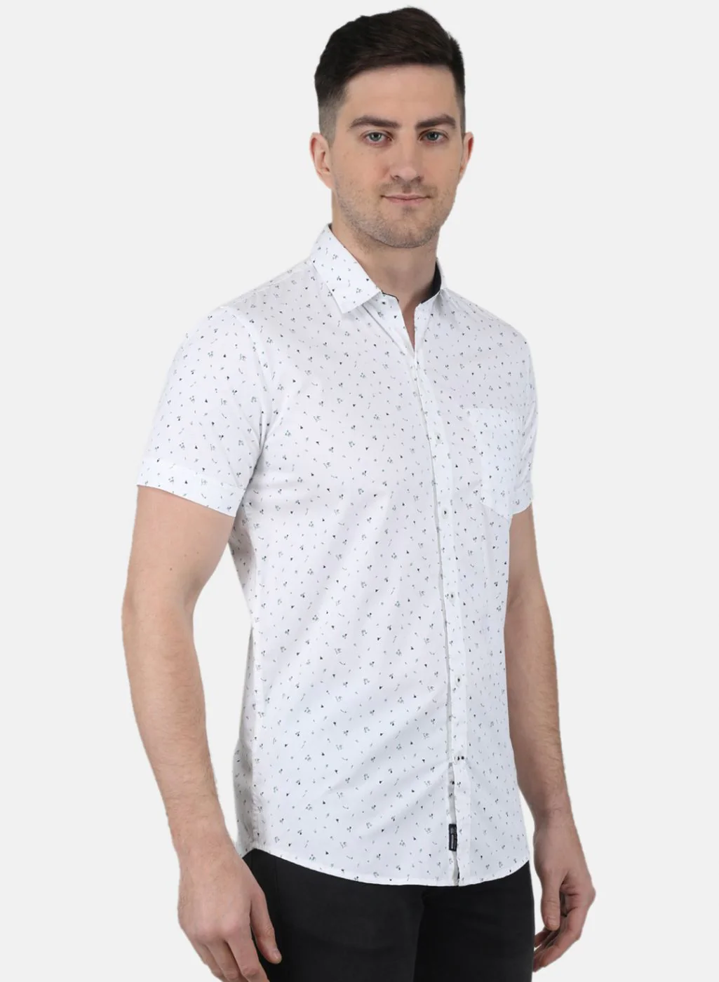 Men White Printed Shirt - Image 6
