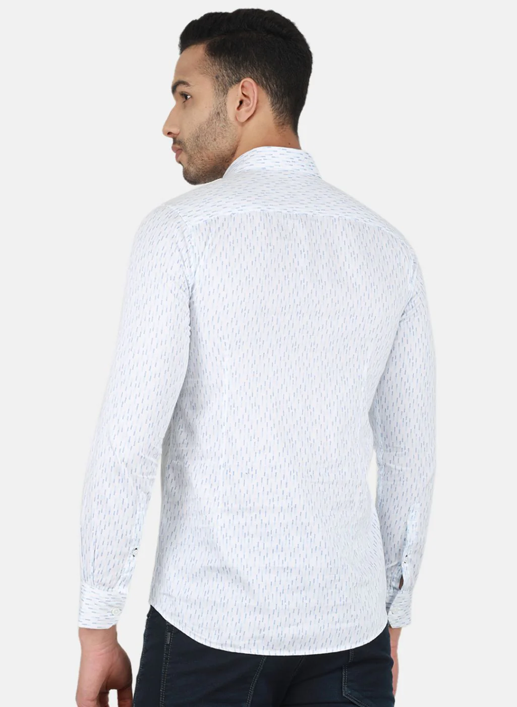 Men White Printed Shirt - Image 3
