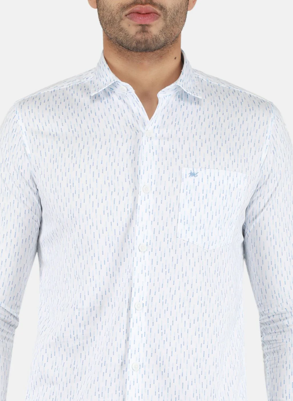 Men White Printed Shirt - Image 5