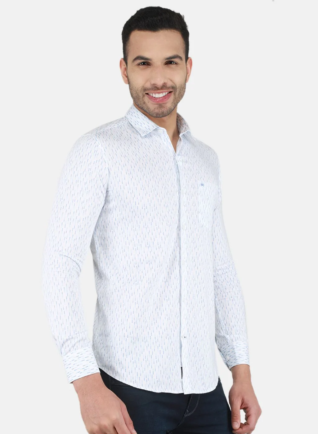 Men White Printed Shirt - Image 6