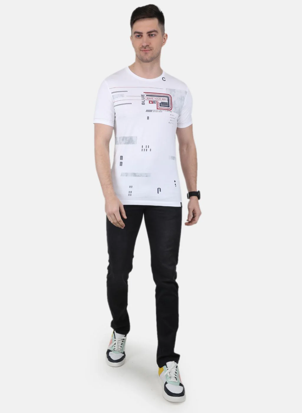 Men White Printed T-Shirt - Image 4