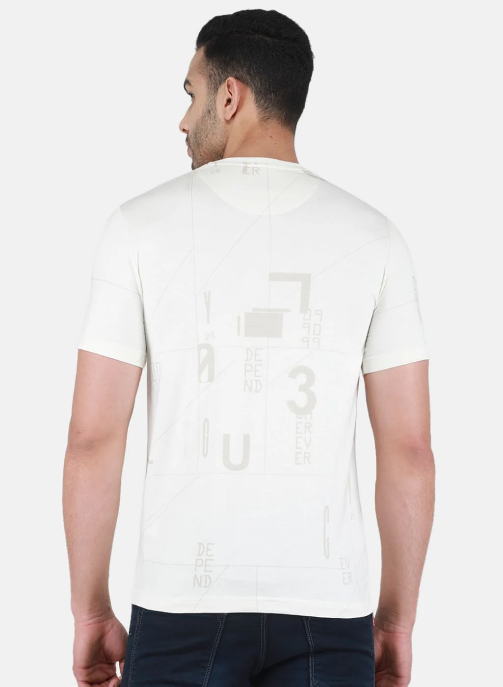 Men White Printed T-Shirt - Image 3