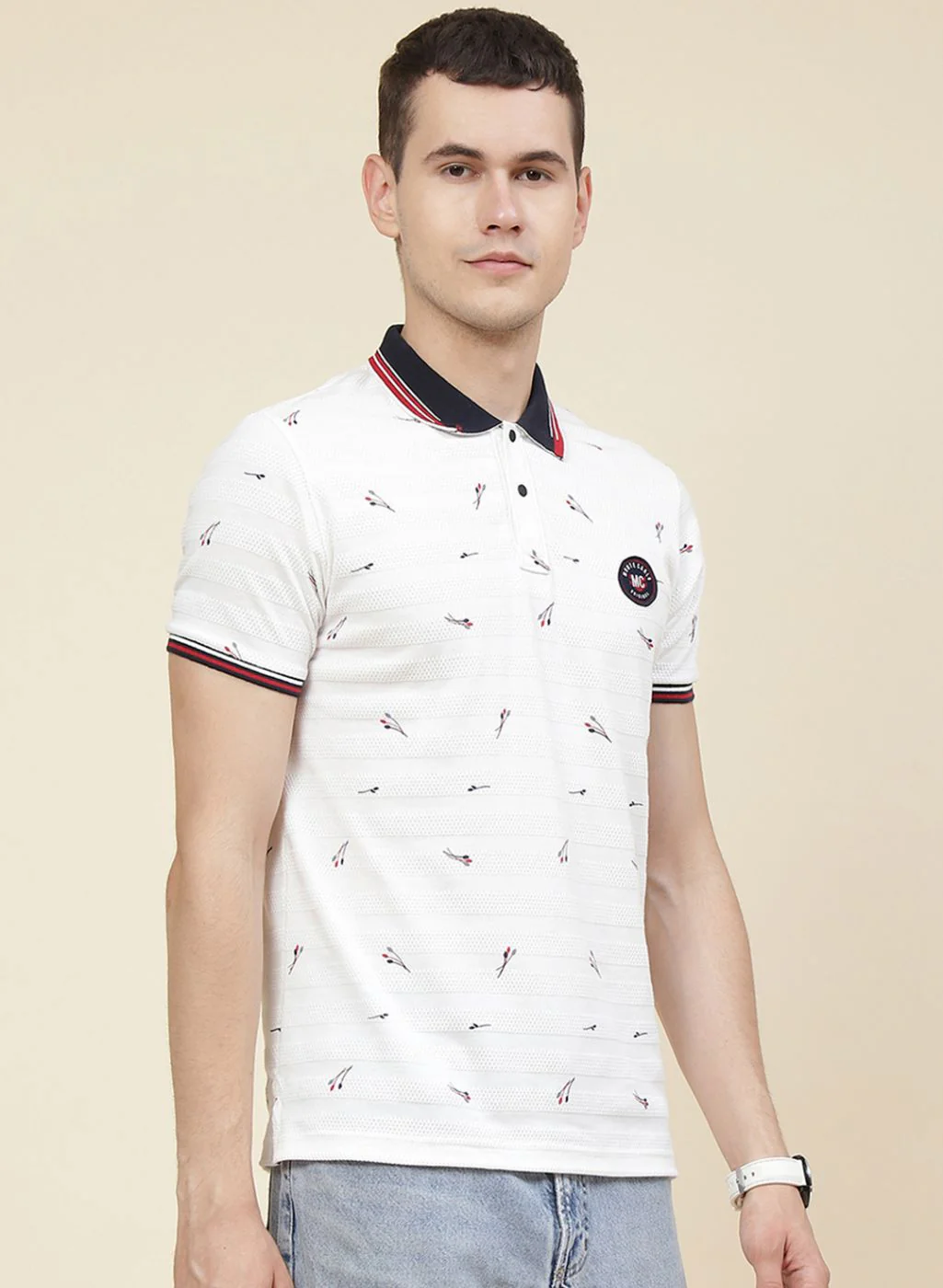 Men White Printed T-Shirt - Image 4