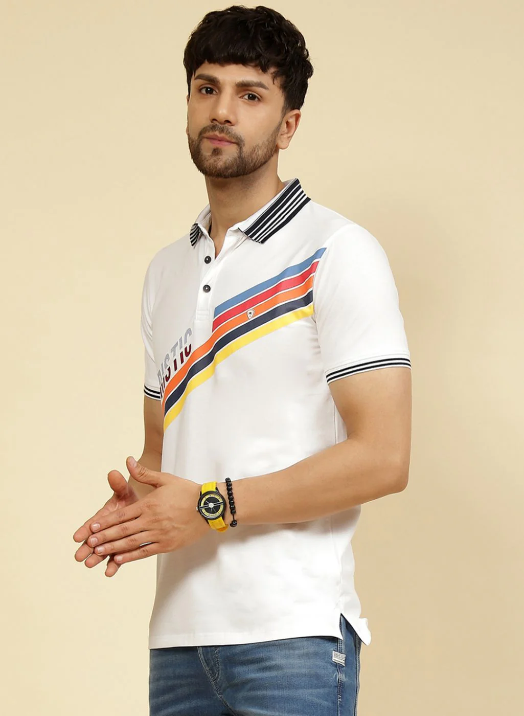 Men White Printed T-Shirt - Image 3