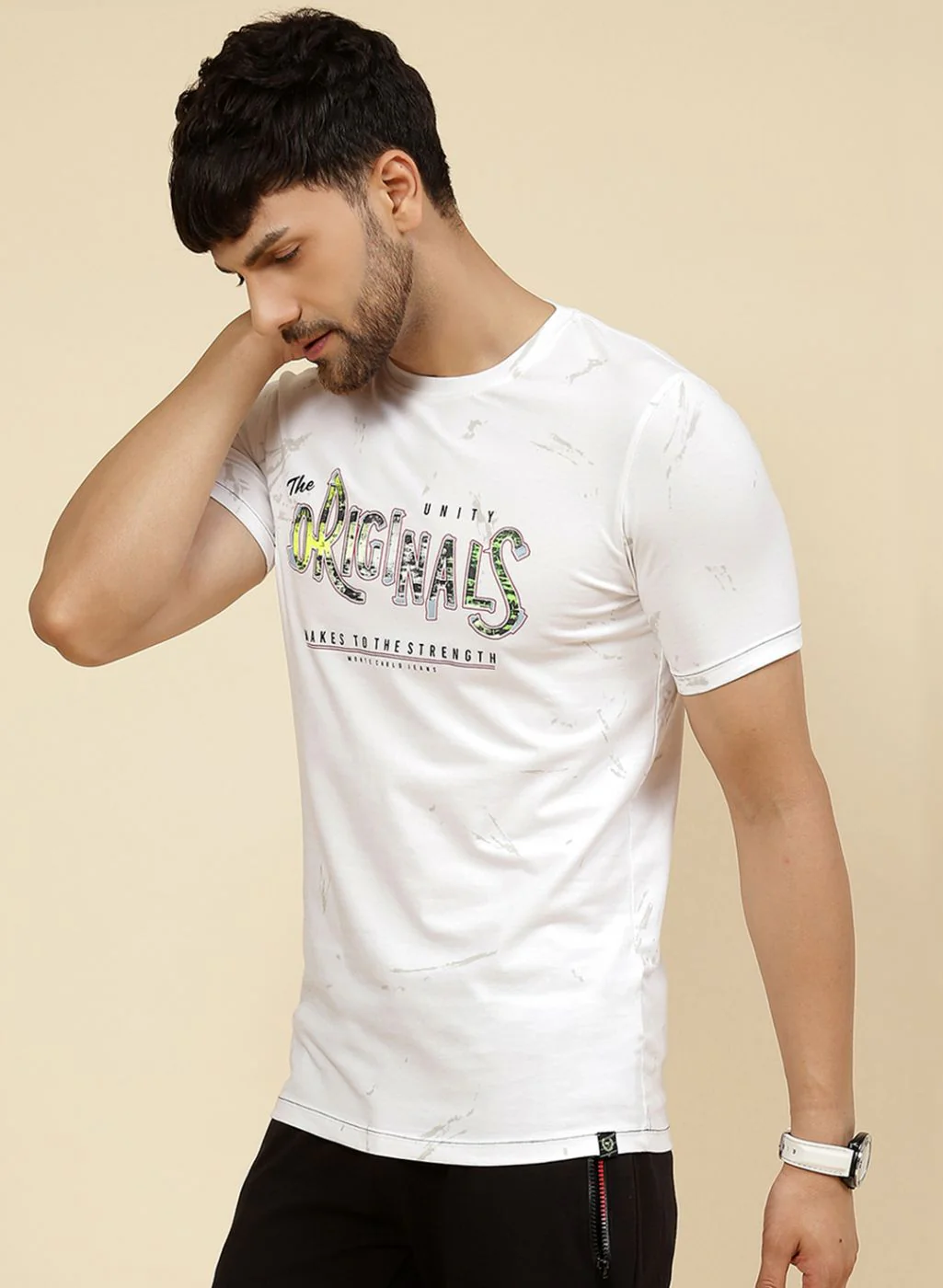 Men White Printed T-Shirt - Image 3
