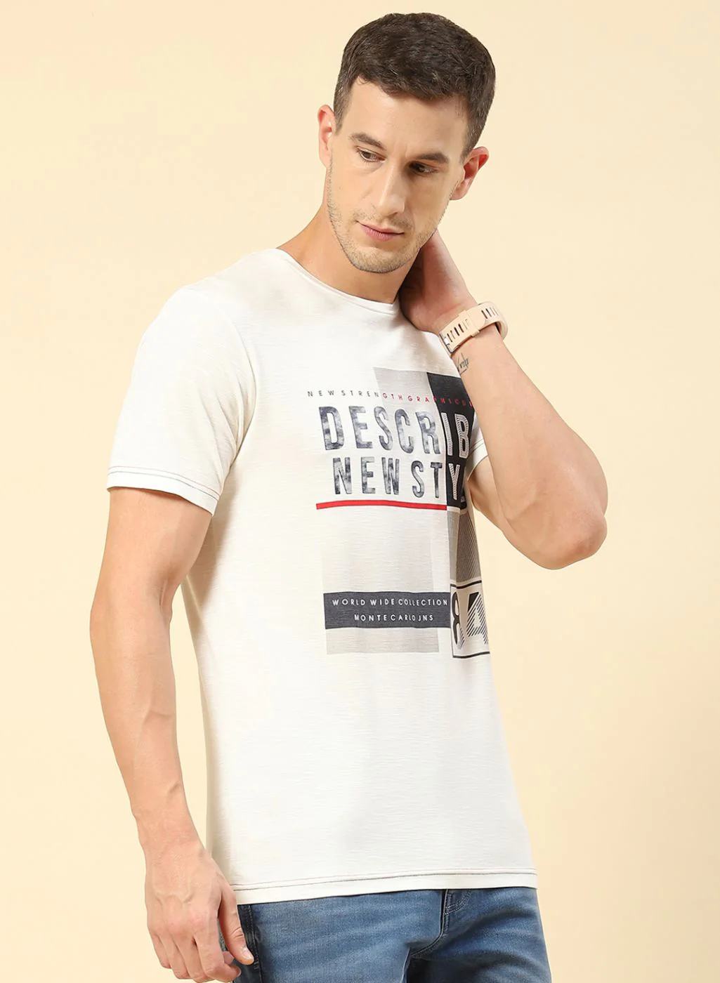 Men White Printed T-Shirt - Image 4