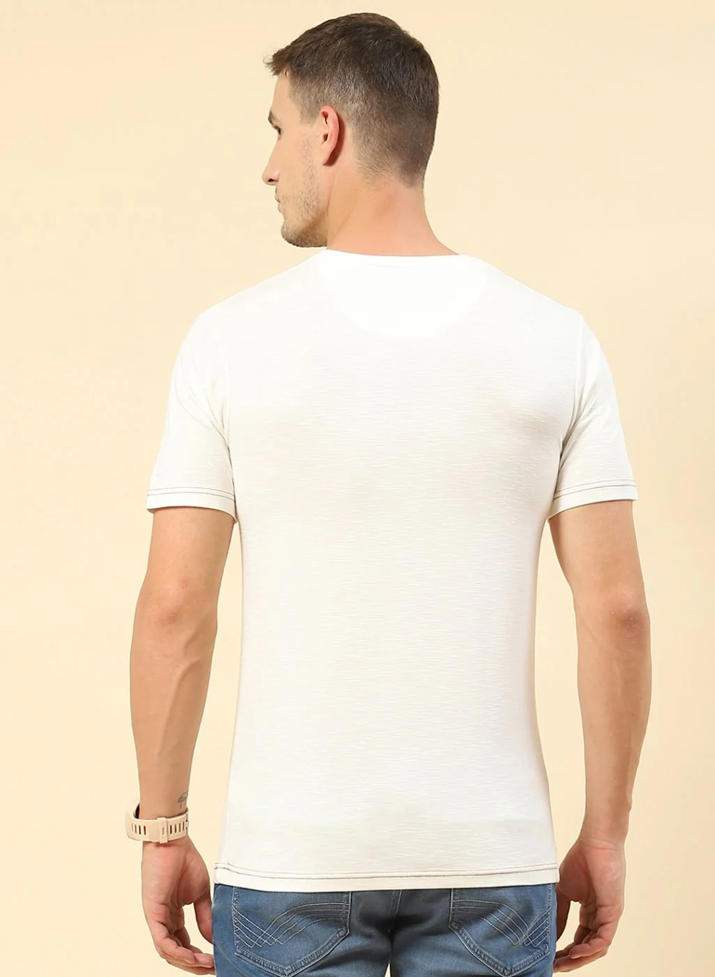 Men White Printed T-Shirt - Image 5