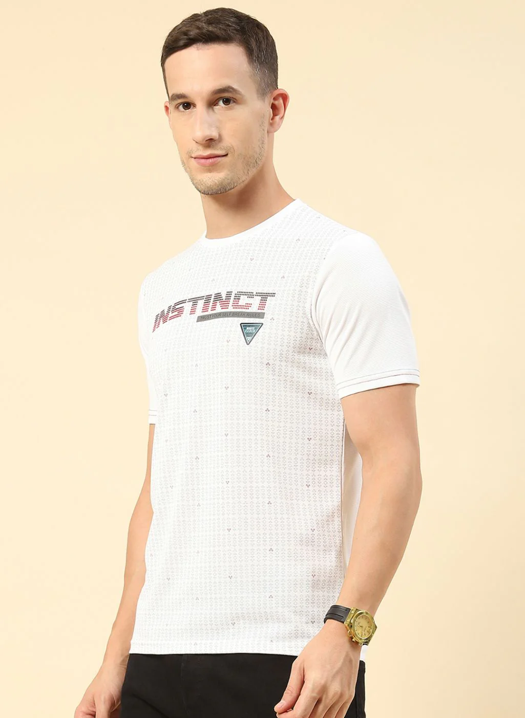 Men White Printed T-Shirt - Image 3