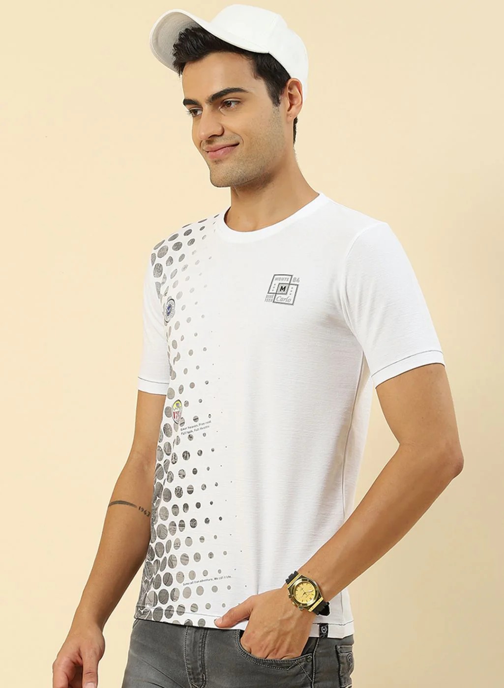 Men White Printed T-Shirt - Image 3