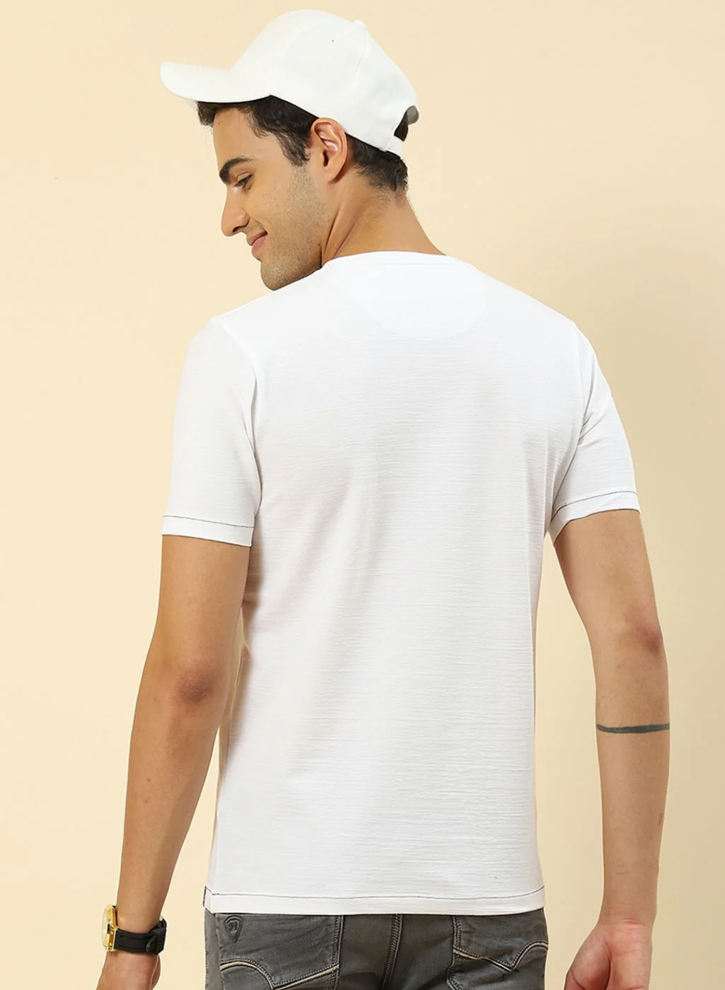 Men White Printed T-Shirt - Image 5