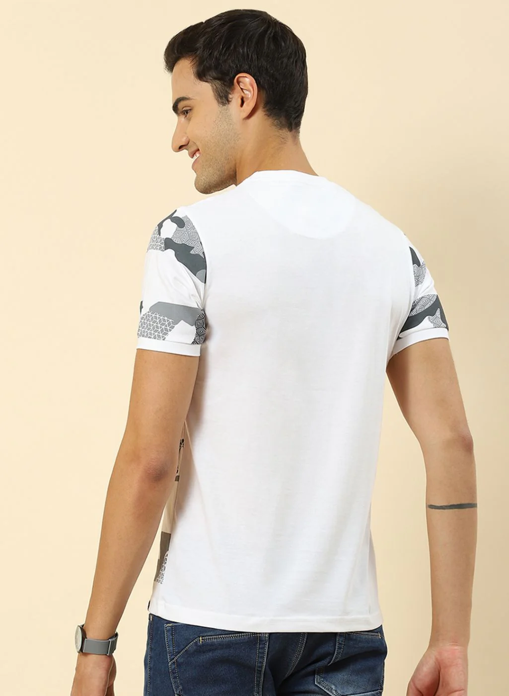 Men White Printed T-Shirt - Image 5