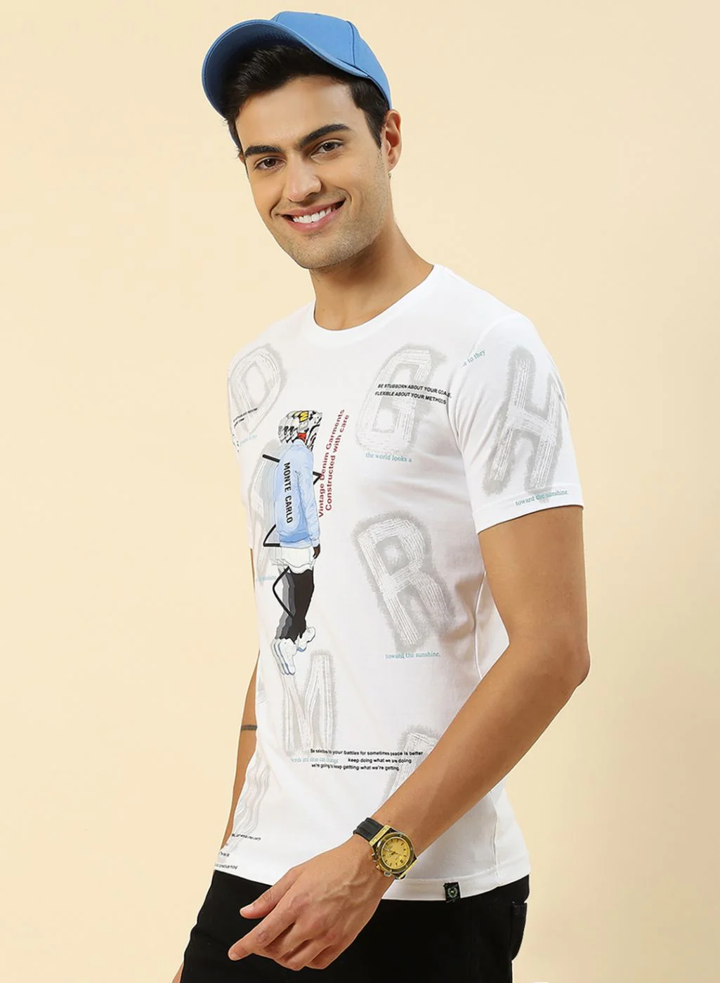 Men White Printed T-Shirt - Image 3