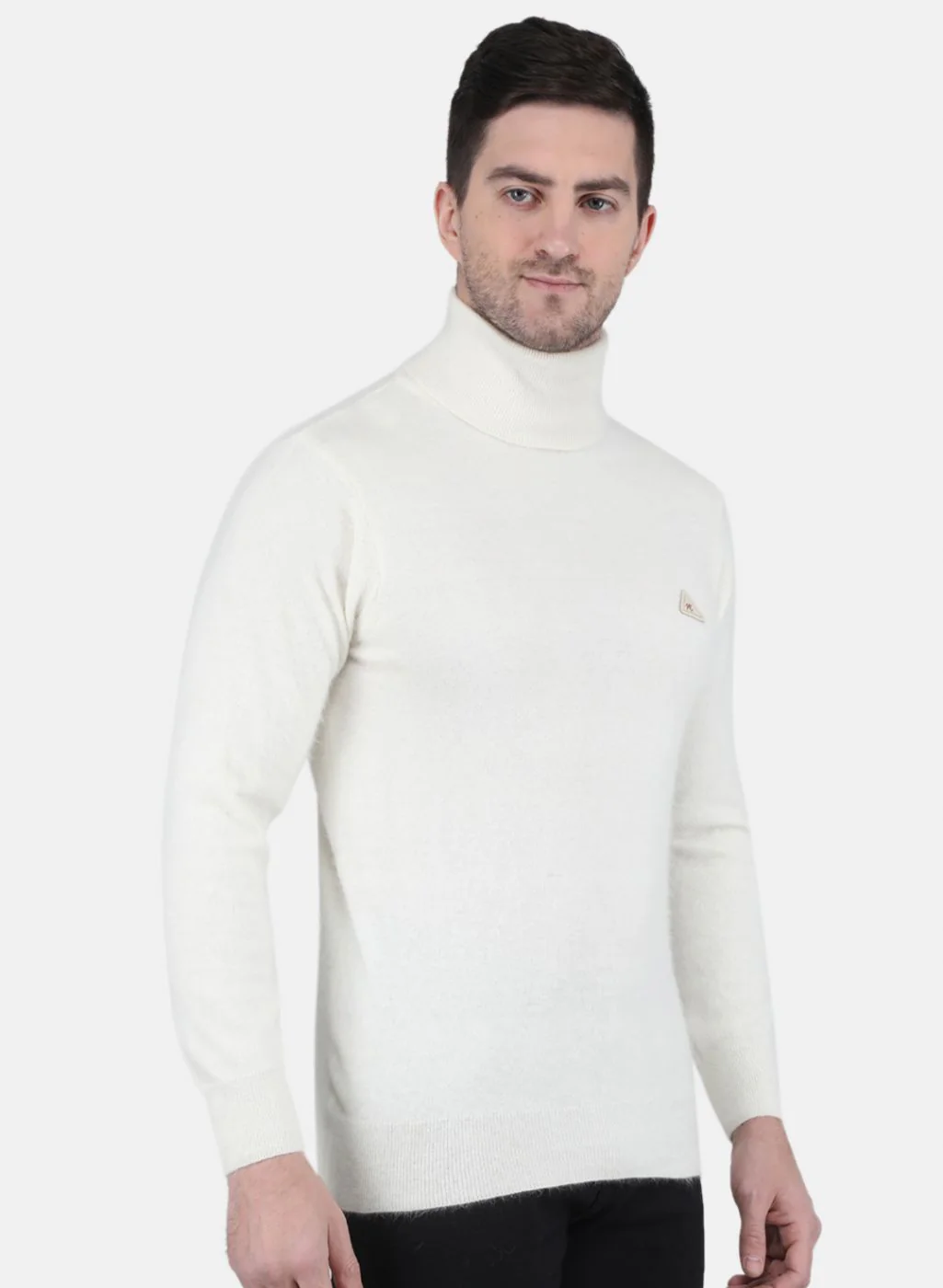 Men White Solid Pullover - Image 6