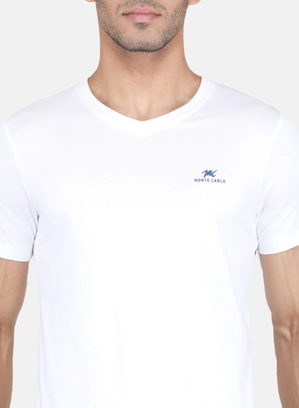 Men White Solid T-Shirt - Image 5