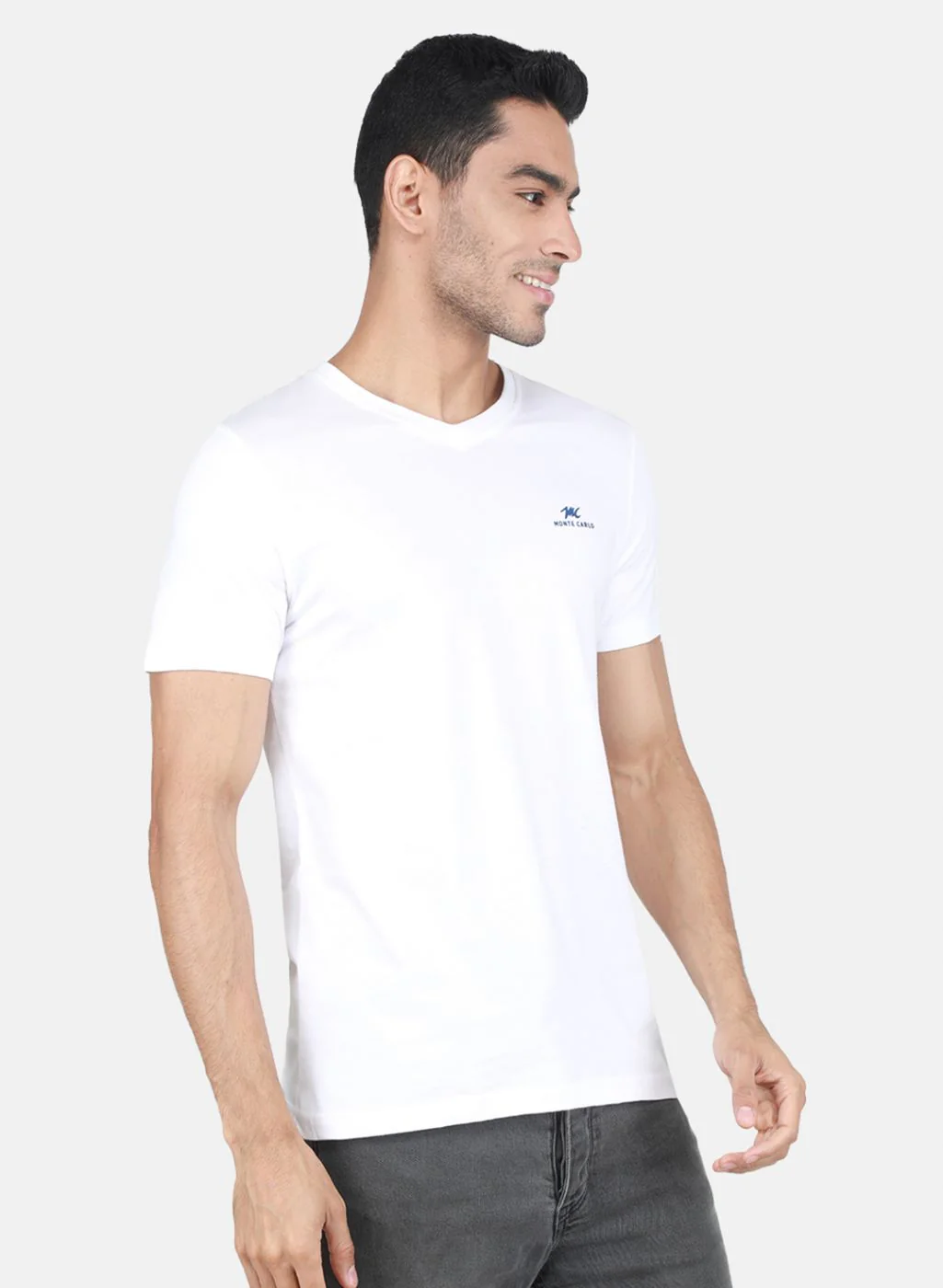 Men White Solid T-Shirt - Image 6