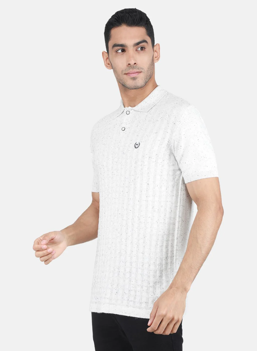 Men White Solid T-Shirt - Image 2