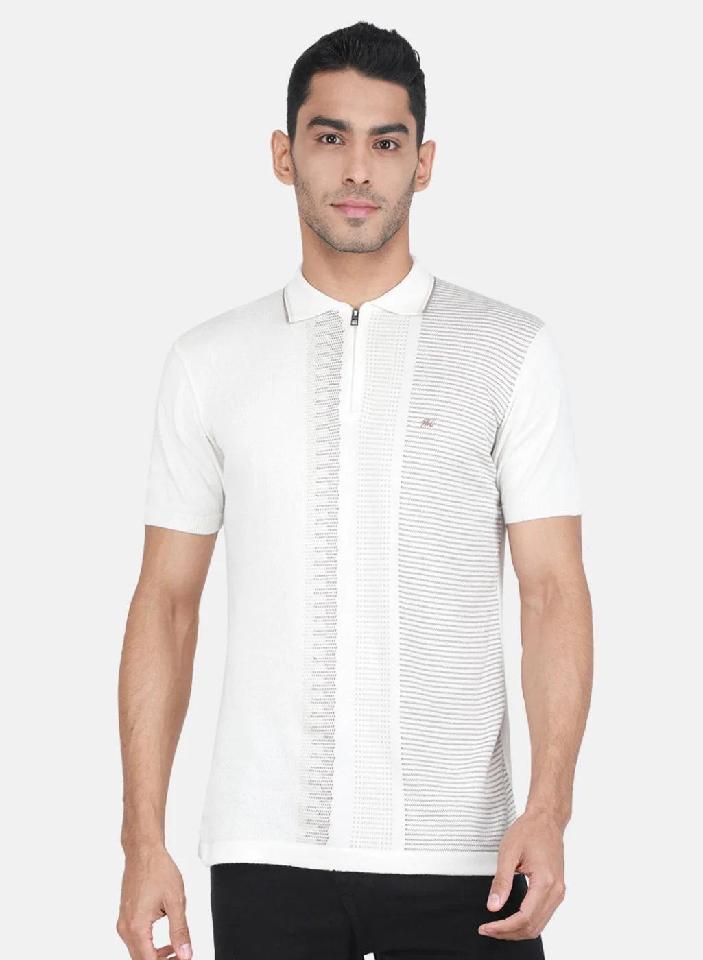 Men White Solid T-Shirt