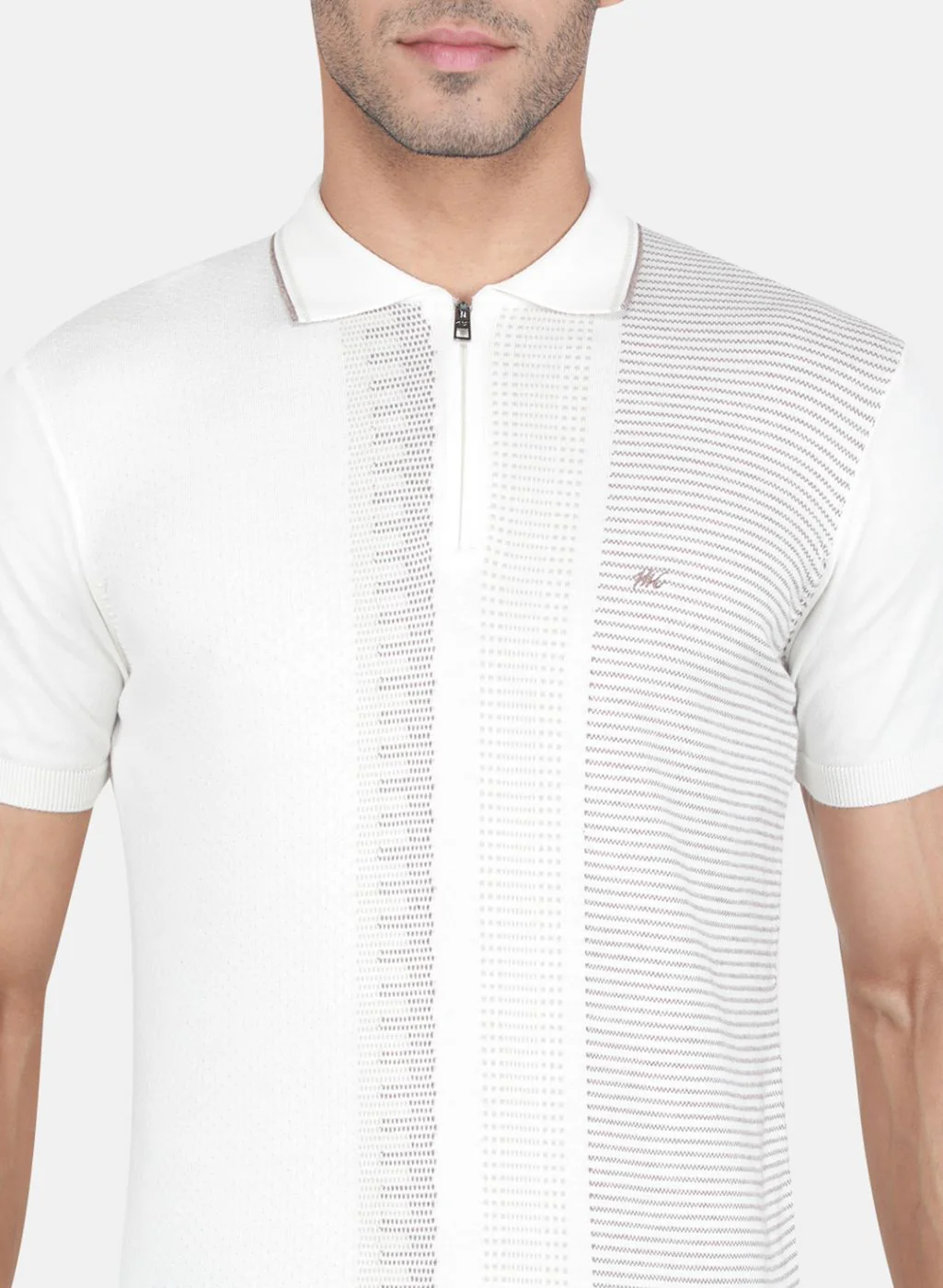 Men White Solid T-Shirt - Image 5