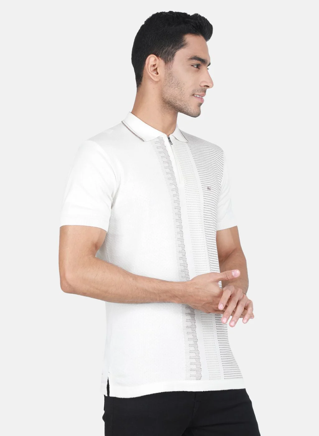 Men White Solid T-Shirt - Image 6